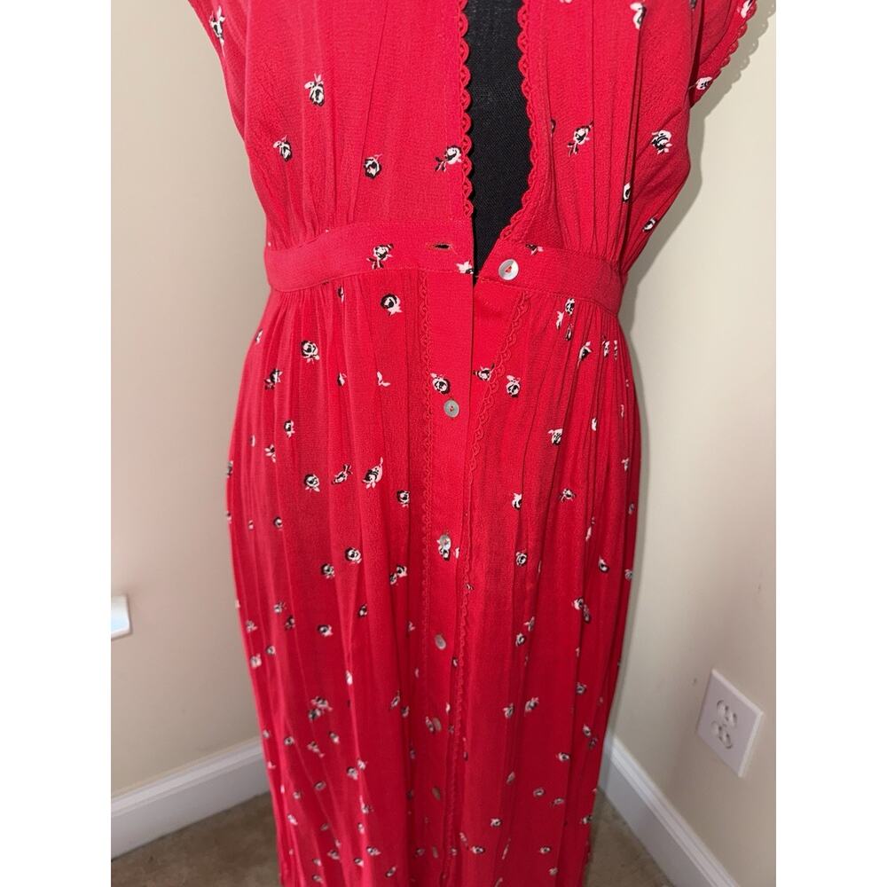 Nordstrom Red Floral Midi Dress - Picture 3 of 6